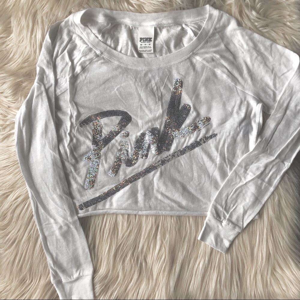 Victoria’s Secret Pink Sequence Long Sleeve Crop